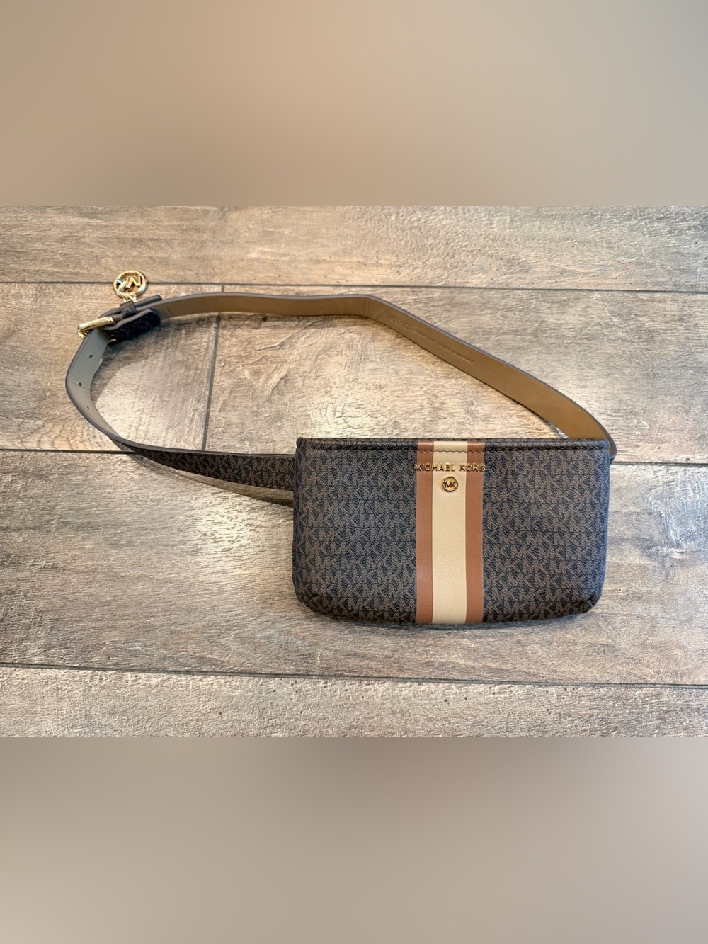 Michael Kors Monogram Belt Bag Fanny Pack Brown